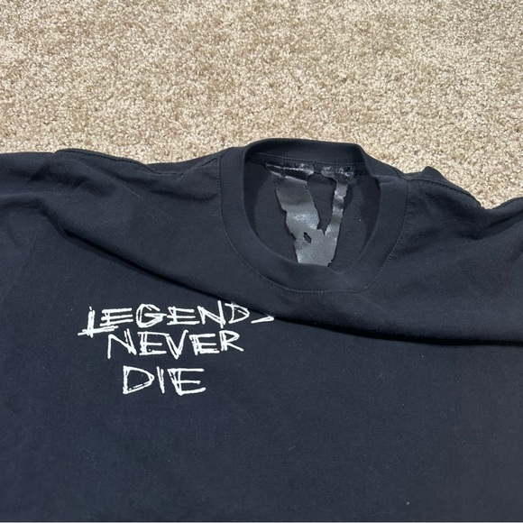 Vlone x‎ Juice Wrld LEGENDS NEVER DIE 999 Black T-Shirt Size Large AUTHENTIC - Picture 4 of 7